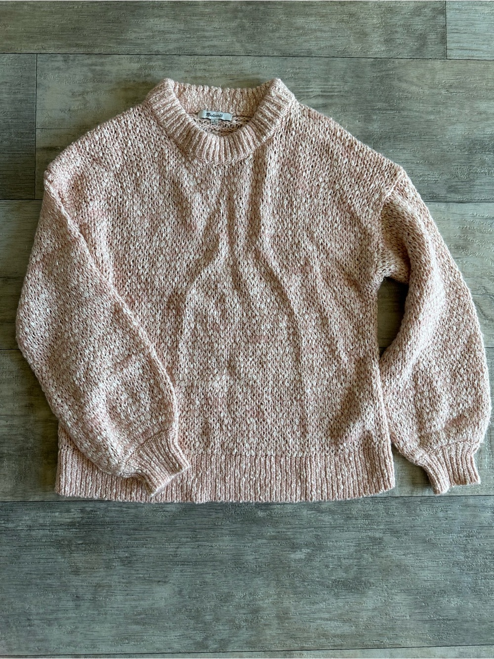 Madewell Blush Pink Marled Open Knit Sweater Size S